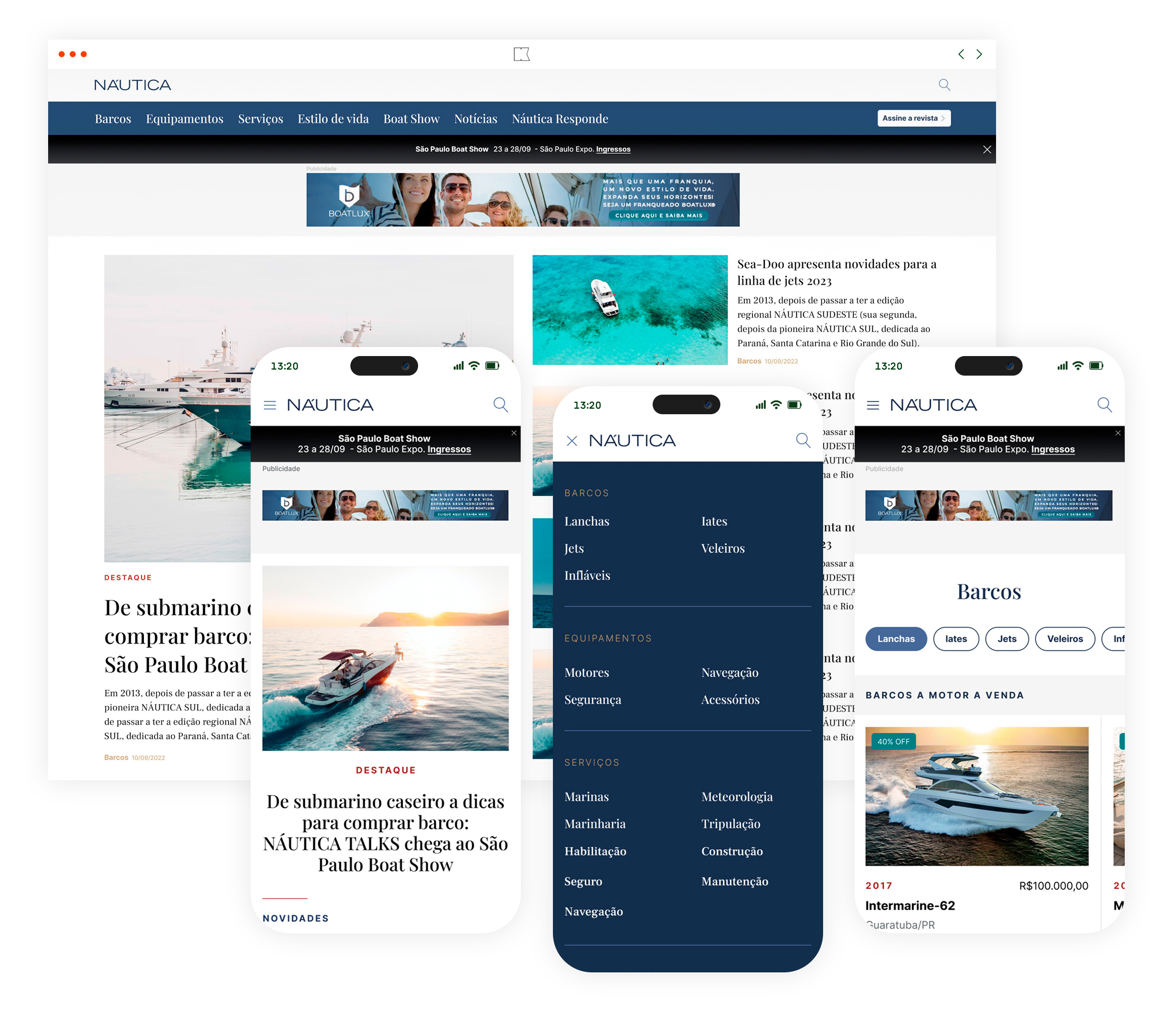 imagem ilustrativa do novo site da nautica